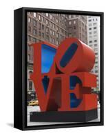 Love Sculpture by Robert Indiana, 6th Avenue, Manhattan, New York City, New York, USA-Amanda Hall-Framed Stretched Canvas