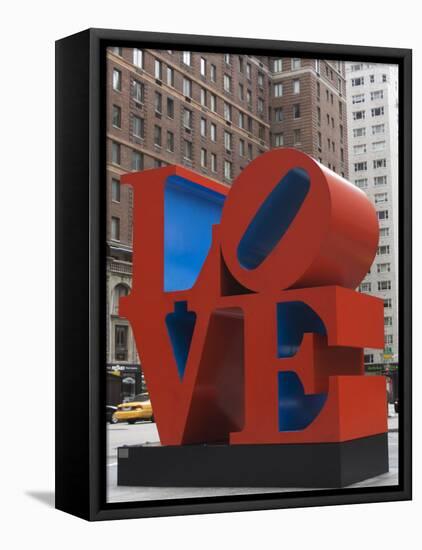 Love Sculpture by Robert Indiana, 6th Avenue, Manhattan, New York City, New York, USA-Amanda Hall-Framed Stretched Canvas