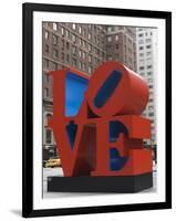 Love Sculpture by Robert Indiana, 6th Avenue, Manhattan, New York City, New York, USA-Amanda Hall-Framed Photographic Print