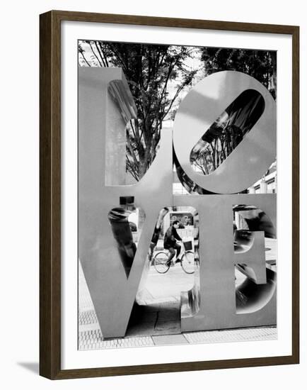Love Sculpture, Shinjuku, Tokyo, Japan-Walter Bibikow-Framed Premium Photographic Print