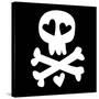 Love Skull and Crossbones-null-Stretched Canvas