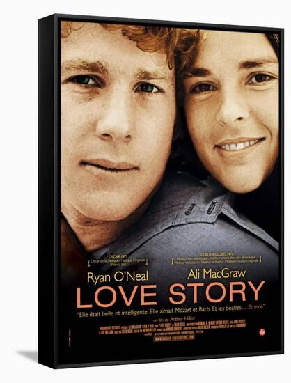 Love Story, Ryan O'Neal, Ali Macgraw, French Poster Art, 1970-null-Framed Stretched Canvas