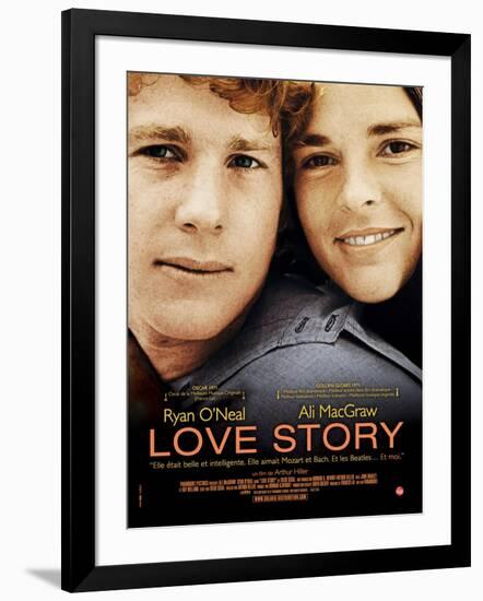 Love Story, Ryan O'Neal, Ali Macgraw, French Poster Art, 1970-null-Framed Art Print