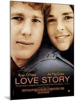 Love Story, Ryan O'Neal, Ali Macgraw, French Poster Art, 1970-null-Mounted Art Print