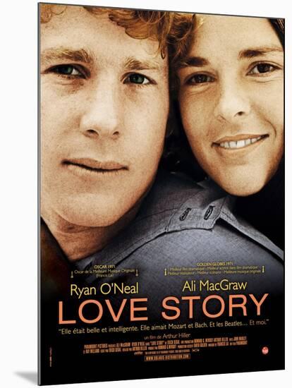 Love Story, Ryan O'Neal, Ali Macgraw, French Poster Art, 1970-null-Mounted Art Print