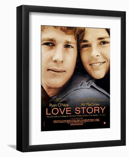 Love Story, Ryan O'Neal, Ali Macgraw, French Poster Art, 1970-null-Framed Art Print