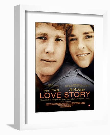 Love Story, Ryan O'Neal, Ali Macgraw, French Poster Art, 1970-null-Framed Art Print