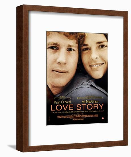 Love Story, Ryan O'Neal, Ali Macgraw, French Poster Art, 1970-null-Framed Art Print