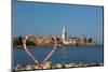 Love Symbol, Red Heart, Tower of Euphrasian Bascilica in the background, Old Town, Porec, Croatia-Richard Maschmeyer-Mounted Photographic Print