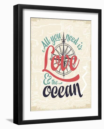 Love & the Ocean-The Saturday Evening Post-Framed Giclee Print