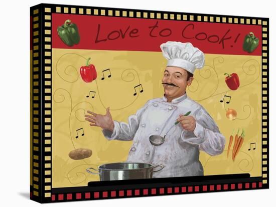Love to Cook Master-Frank Harris-Stretched Canvas