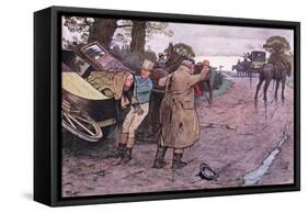 Love to Tuppy, Won't You Get Up Behind?-"Drive on Boys" Replied Jingle-Cecil Aldin-Framed Stretched Canvas