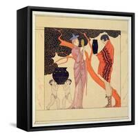 Love Token (W/C on Paper)-Georges Barbier-Framed Stretched Canvas