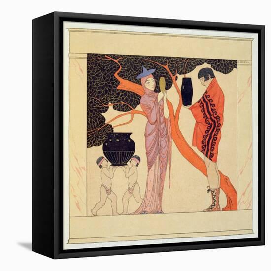 Love Token (W/C on Paper)-Georges Barbier-Framed Stretched Canvas