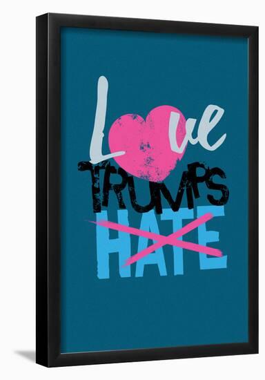 Love Trumps Hate (Dark Green)-null-Framed Poster