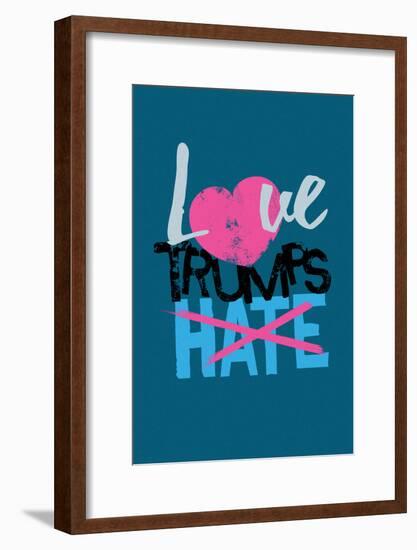 Love Trumps Hate (Dark Green)-null-Framed Poster