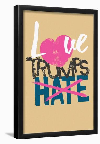 Love Trumps Hate (Vintage Brown)-null-Framed Poster