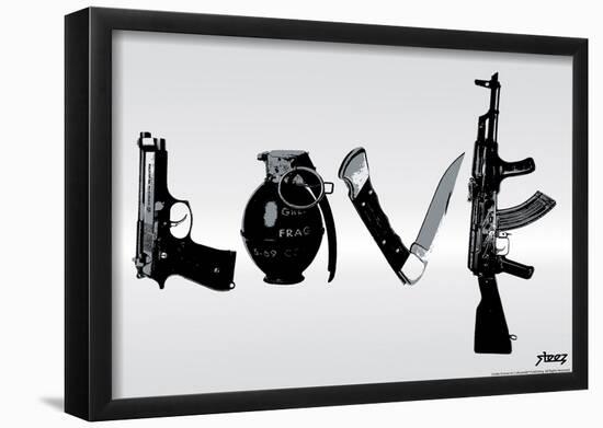 Love (Weapons) Black & White Steez Poster-Steez-Framed Poster
