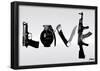 Love (Weapons) Black & White Steez Poster-Steez-Framed Poster