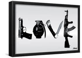 Love (Weapons) Black & White Steez Poster-Steez-Framed Poster