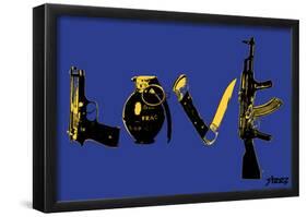 Love (Weapons) Blue Steez Poster-Steez-Framed Poster