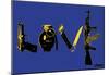 Love (Weapons) Blue Steez Poster-Steez-Mounted Poster