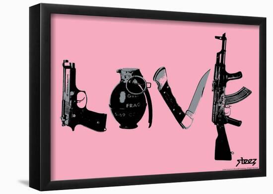 Love (Weapons) Pink Steez Poster-Steez-Framed Poster