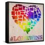 Love Wins Map-Ali Potman-Framed Stretched Canvas