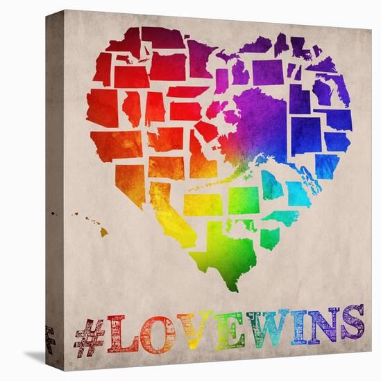 Love Wins Map-Ali Potman-Stretched Canvas