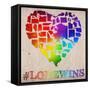 Love Wins Map-Ali Potman-Framed Stretched Canvas