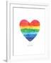 Love Wins Watercolor Rainbow Heart-Brett Wilson-Framed Art Print