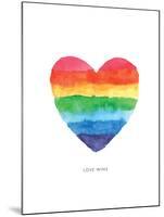 Love Wins Watercolor Rainbow Heart-Brett Wilson-Mounted Art Print