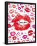 Love You (Lips, Kisses) Art Poster Print-null-Framed Mini Poster