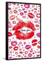 Love You (Lips, Kisses) Art Poster Print-null-Framed Standard Poster