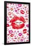 Love You (Lips, Kisses) Art Poster Print-null-Framed Standard Poster