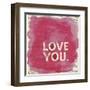 Love You Newsprint-Evangeline Taylor-Framed Art Print