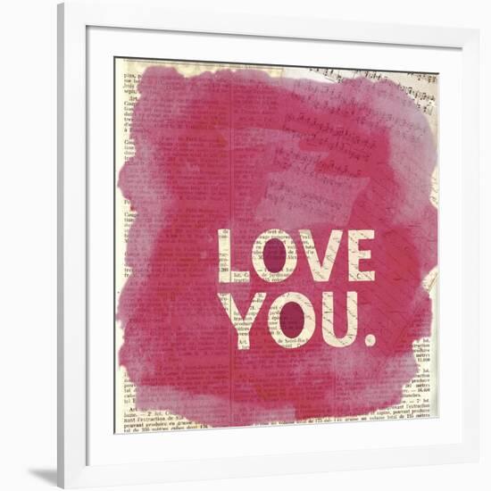 Love You Newsprint-Evangeline Taylor-Framed Art Print