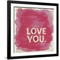 Love You Newsprint-Evangeline Taylor-Framed Art Print