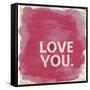 Love You Newsprint-Evangeline Taylor-Framed Stretched Canvas