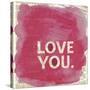 Love You Newsprint-Evangeline Taylor-Stretched Canvas