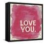 Love You Newsprint-Evangeline Taylor-Framed Stretched Canvas