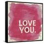 Love You Newsprint-Evangeline Taylor-Framed Stretched Canvas