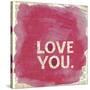 Love You Newsprint-Evangeline Taylor-Stretched Canvas