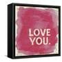 Love You Newsprint-Evangeline Taylor-Framed Stretched Canvas