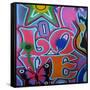 Love-Abstract Graffiti-Framed Stretched Canvas