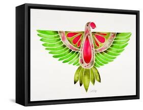 Lovebird Parrot-Cat Coquillette-Framed Stretched Canvas