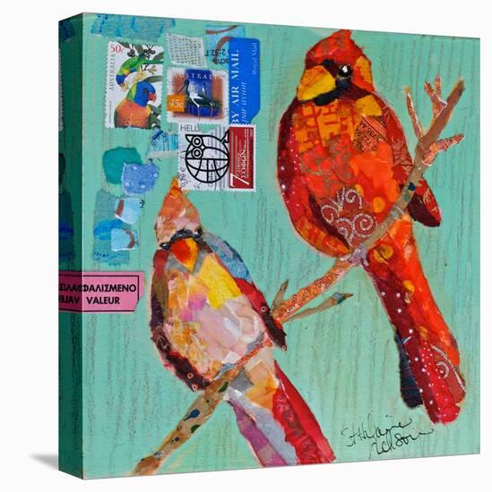 Lovebirds Cardinals-null-Stretched Canvas