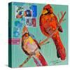 Lovebirds Cardinals-null-Stretched Canvas