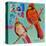 Lovebirds Cardinals-null-Stretched Canvas