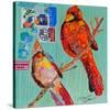 Lovebirds Cardinals-null-Stretched Canvas